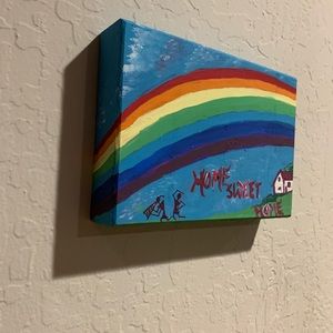 Hand painted wooden panel painted with acrylic